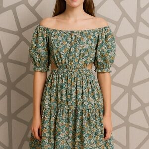 Zara Kids Floral Off-Shoulder Dress – Size 11/12 (152 cm) junior